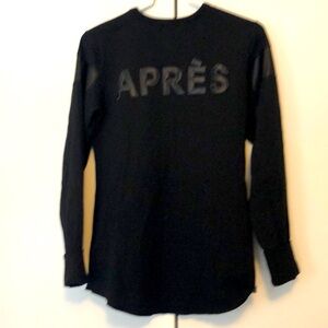 Alp N Rock Apres Ski Crew, black with faux leather accents, M. Like new.